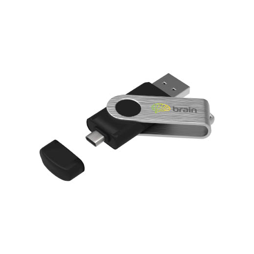 USB OTG  The USB OTG has a USB connector and a Type-C connector at the other end.